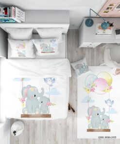 روتختی کودک 4 تکه دخترانه طرح فیل مدل Cute Elephant
