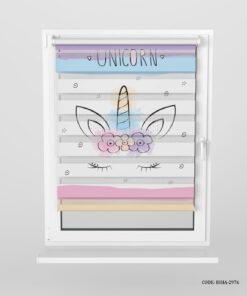 پرده زبرا اتاق کودک دخترانه طرح فانتزی یونی کورنFancy Unicorn