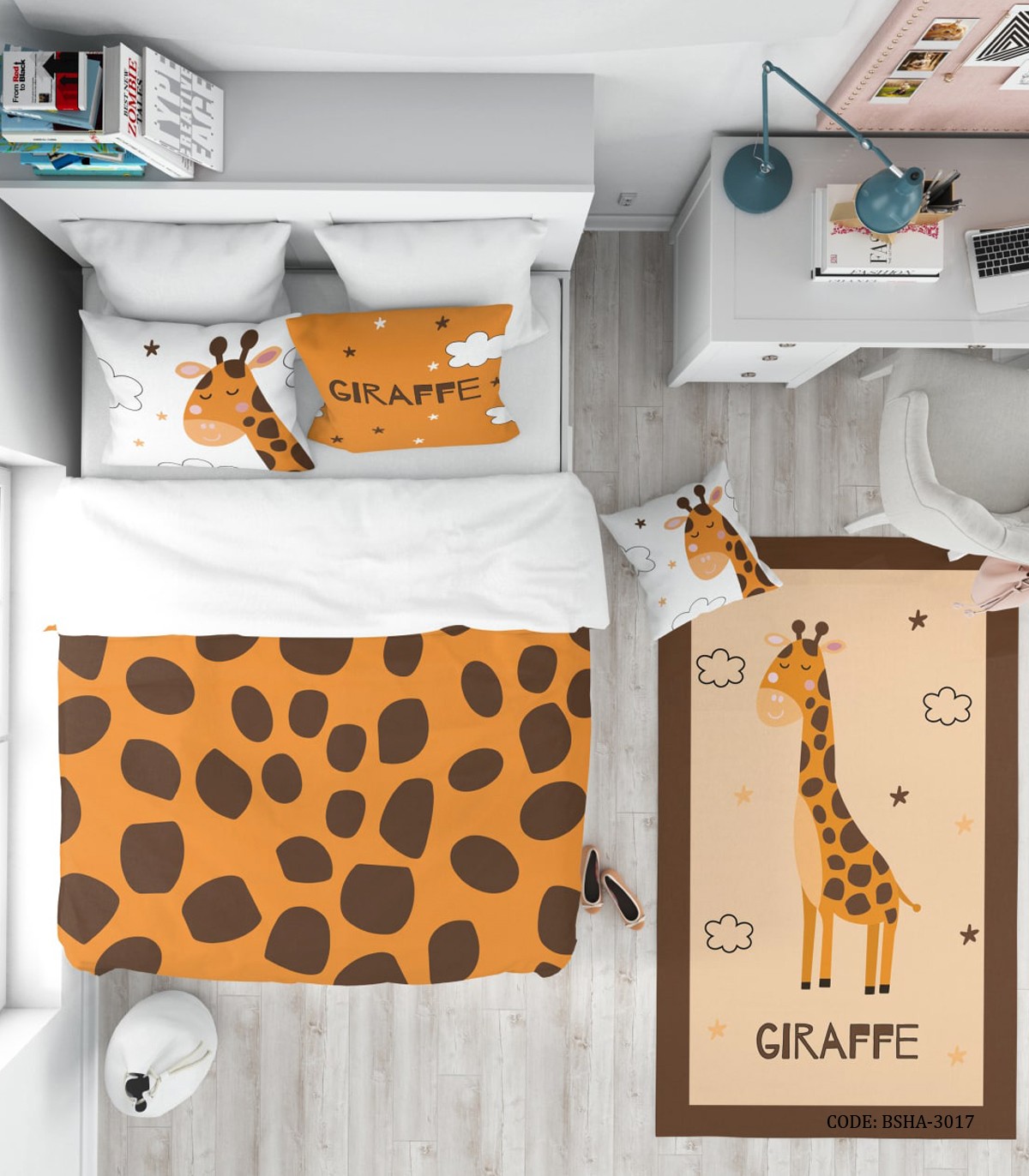 روتختی کودک پسرانه 4 تکه طرح زرافه مدل Giraffe