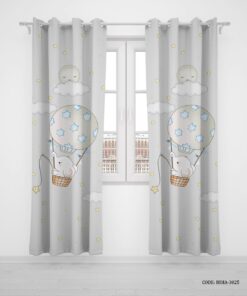 پرده پانچی اتاق کودک پسرانه طرح فیل مدل Pick Stars