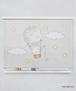 پرده شید اتاق کودک پسرانه طرح فیل مدل Pick Stars