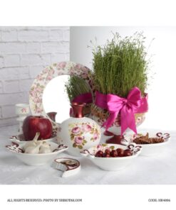 ست  هفت سین طرح دو گل با آینه گرد