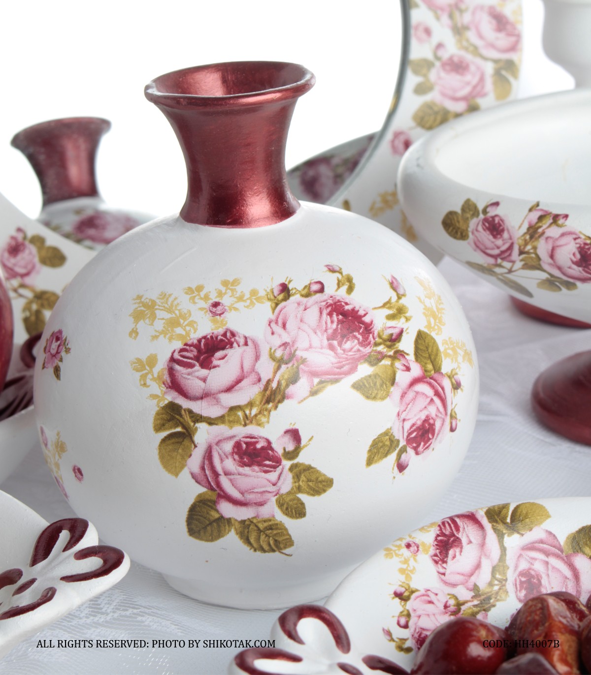 ست هفت سین طرح دو گل با آینه گرد