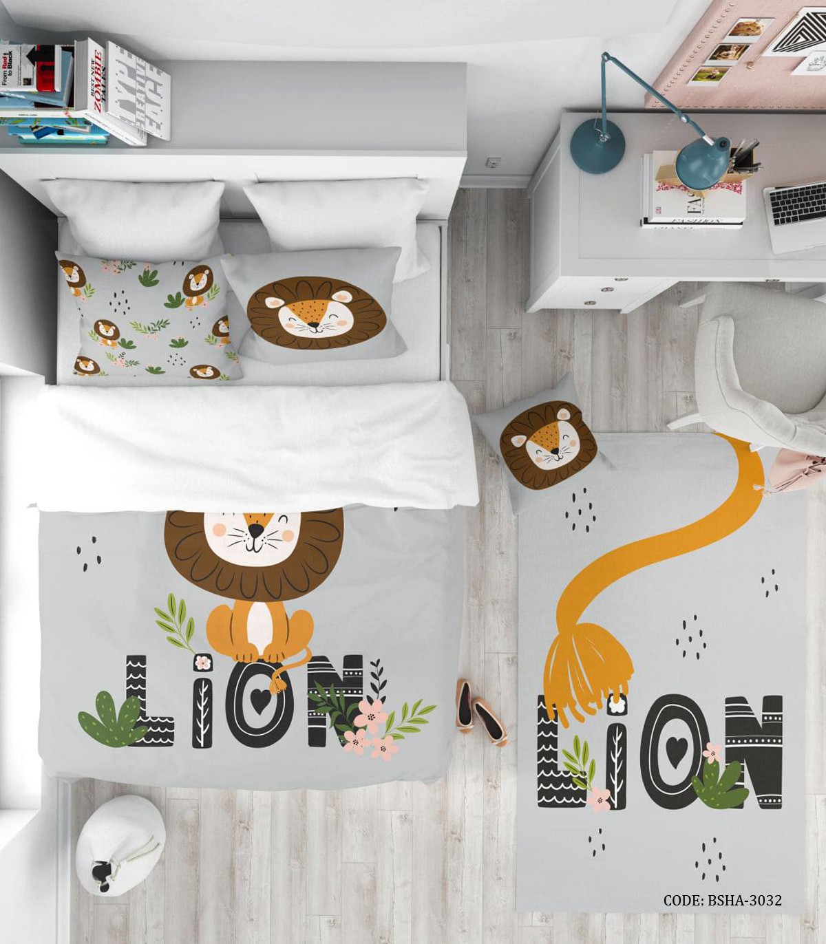 روتختی کودک پسرانه 4 تکه طرح شیر مدل Lion