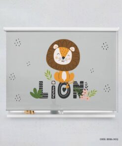 پرده شید اتاق کودک پسرانه طرح شیر مدل Lion
