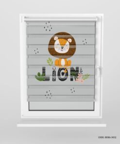 پرده زبرا اتاق کودک پسرانه طرح شیر مدل Lion