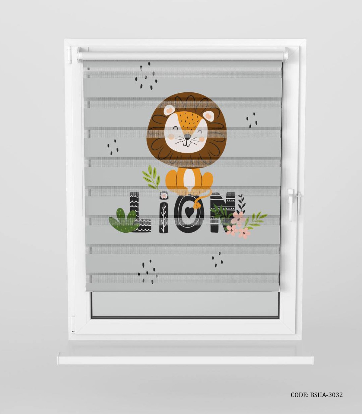 پرده زبرا اتاق کودک پسرانه طرح شیر مدل Lion