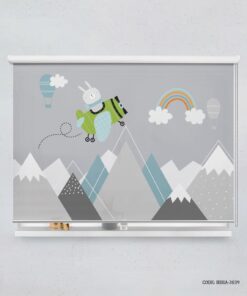 پرده شید اتاق کودک پسرانه طرح شیر و خرس مدل Airplane