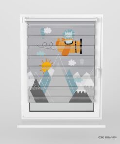 پرده زبرا اتاق کودک پسرانه طرح شیر و خرس مدل Airplane