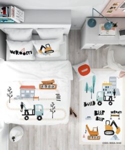 روتختی کودک پسرانه 4 تکه طرح جرثقیل مدل Build