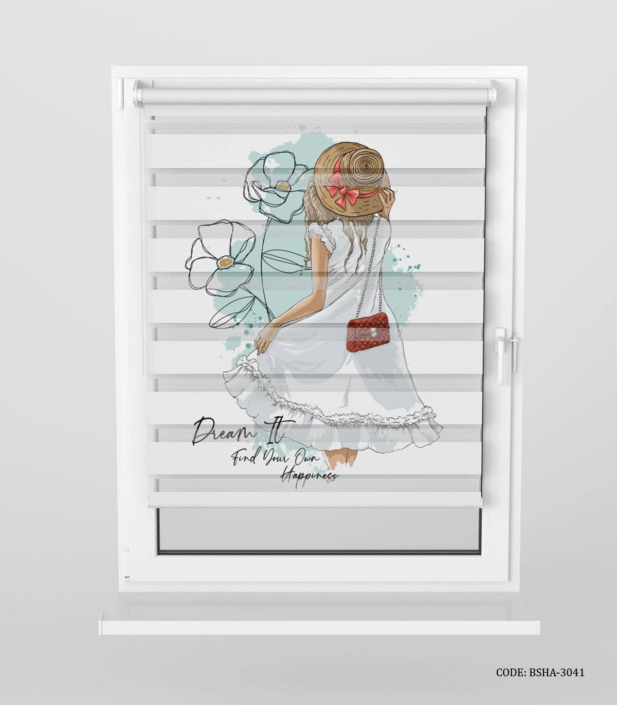 پرده زبرا اتاق کودک دخترانه طرح دختر مدل Island Girl