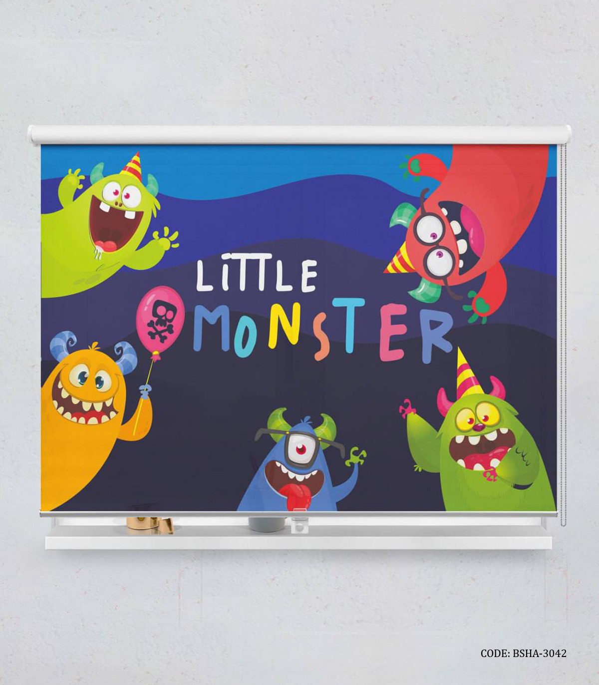پرده شید اتاق کودک پسرانه طرح کارتون هیولا مدل MONSTER