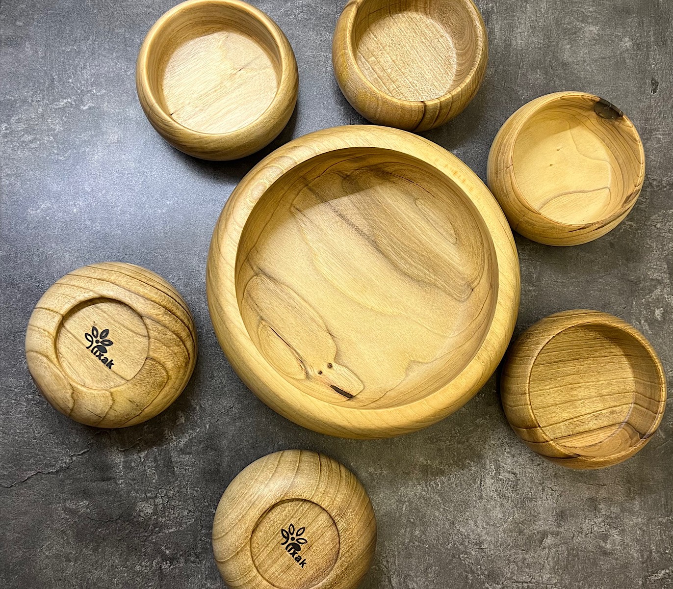 ست کاسه چوبی هفت تکه پیخک مدل 140