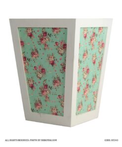 سرویس سطل و جا دستمالی چوبی گلدار