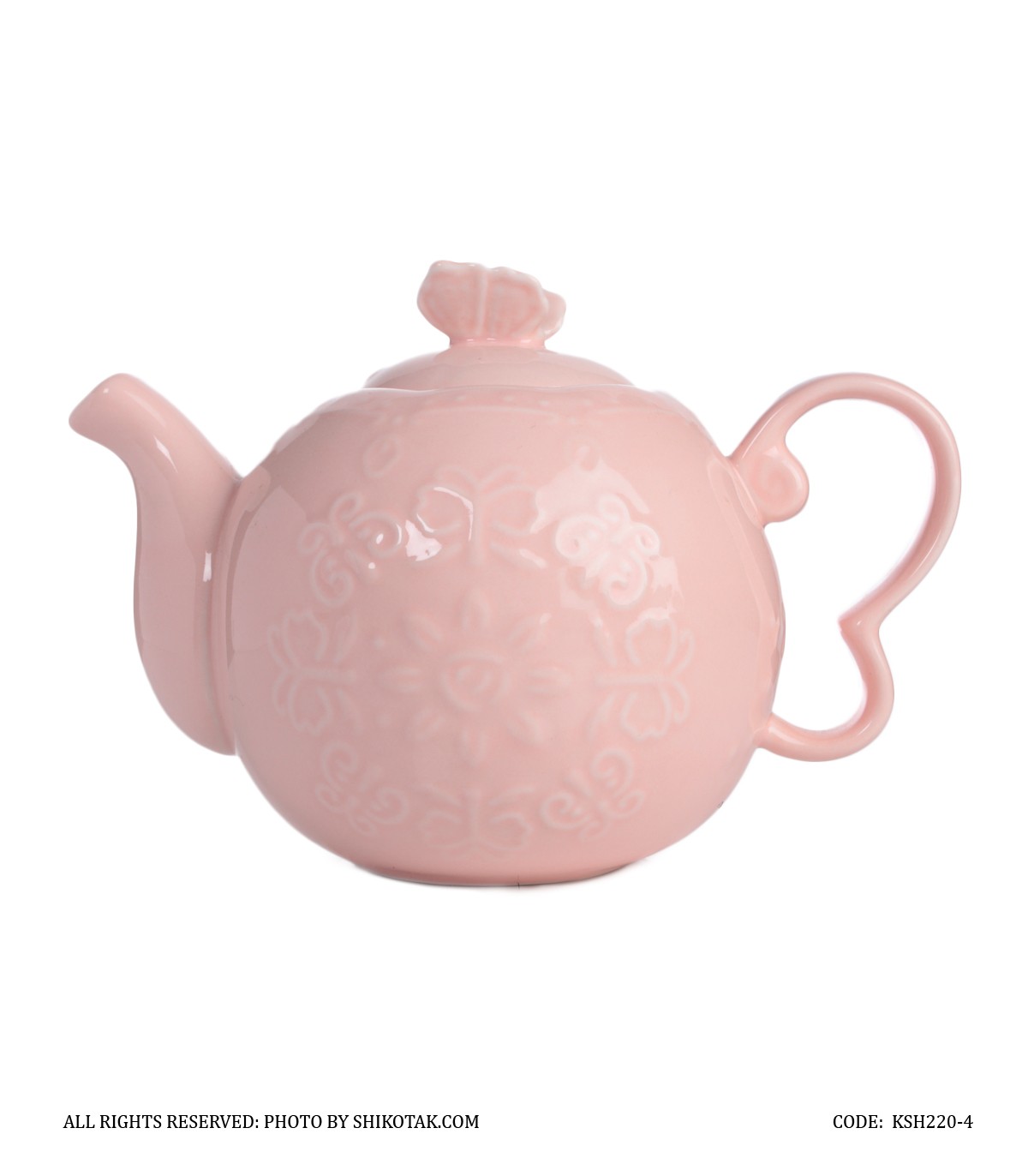 قوری انگلیش هوم صورتی طرح گل