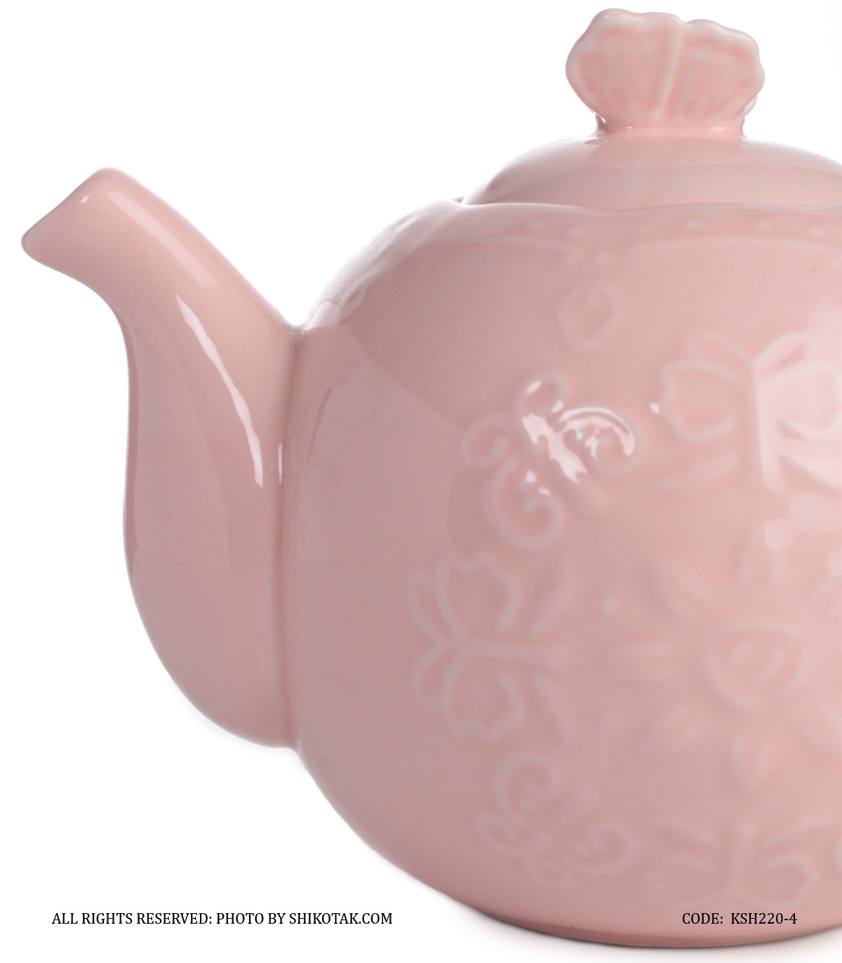 قوری انگلیش هوم صورتی طرح گل