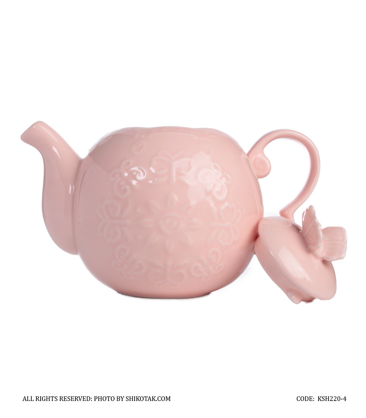 قوری انگلیش هوم صورتی طرح گل