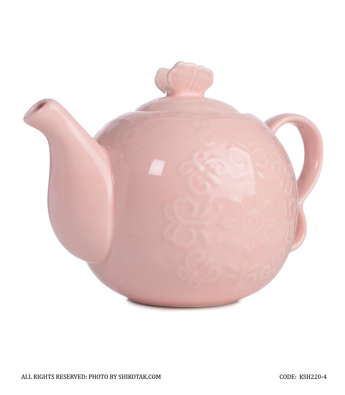 قوری انگلیش هوم صورتی طرح گل