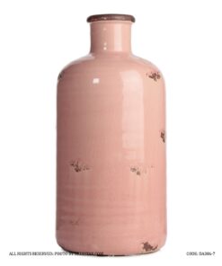 گلدان سرامیکی صورتی طرح دوچرخه