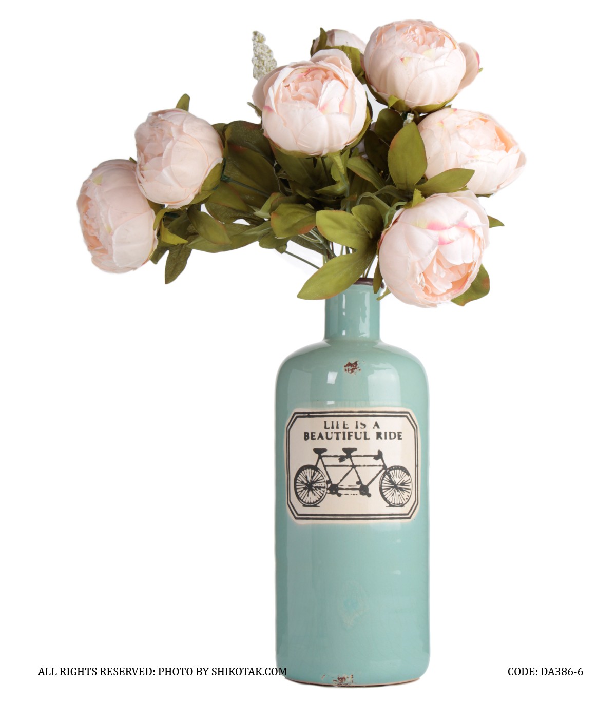 گلدان سرامیکی بزرگ آبی