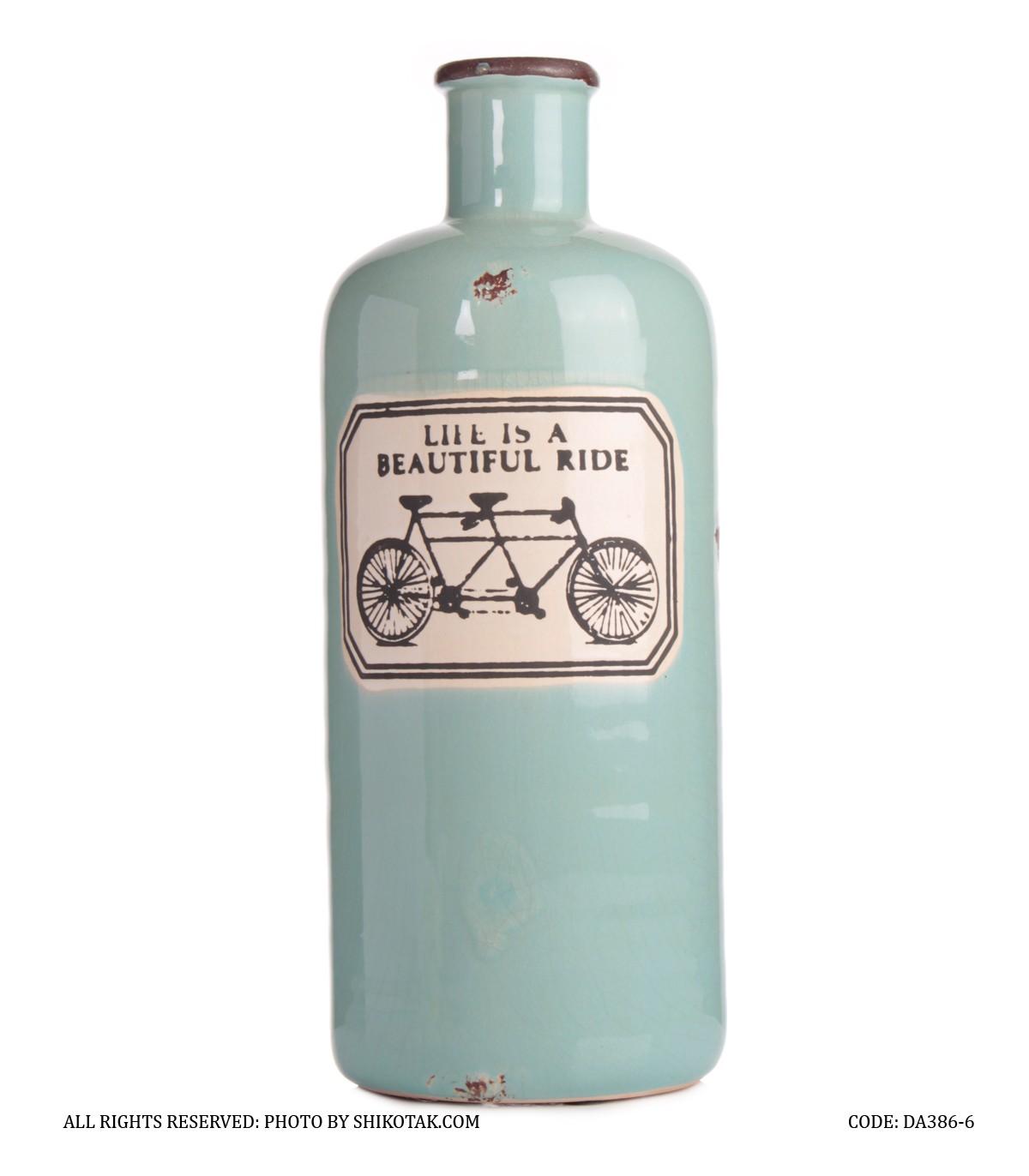 گلدان سرامیکی بزرگ آبی