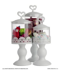 کندی باکس پایه بلند سفید مدل در قلبی