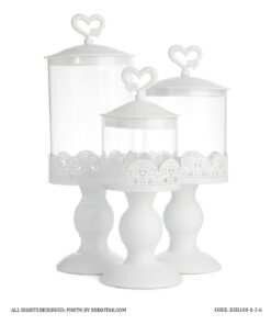 کندی باکس پایه بلند سفید مدل در قلبی