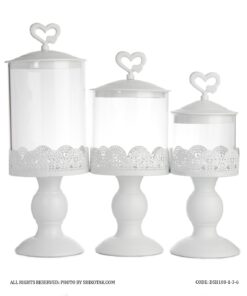 کندی باکس پایه بلند سفید مدل در قلبی