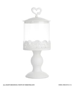 کندی باکس پایه بلند سفید مدل در قلبی