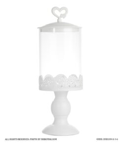 کندی باکس پایه بلند سفید مدل در قلبی