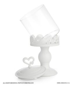 کندی باکس پایه بلند سفید مدل در قلبی