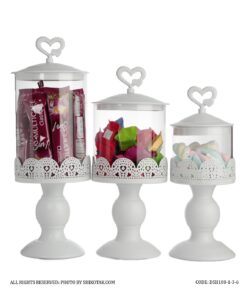 کندی باکس پایه بلند سفید مدل در قلبی