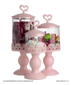 کندی باکس پایه بلند صورتی مدل در قلبی