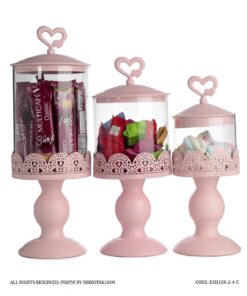 کندی باکس پایه بلند صورتی مدل در قلبی