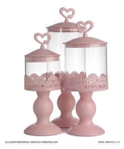 کندی باکس پایه بلند صورتی مدل در قلبی