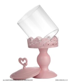 کندی باکس پایه بلند صورتی مدل در قلبی