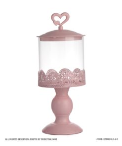 کندی باکس پایه بلند صورتی مدل در قلبی