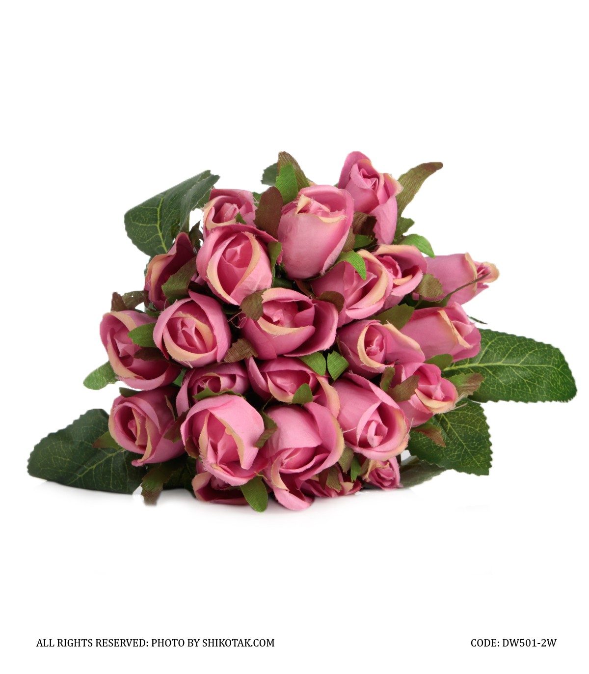 دسته گل مصنوعی غنچه رز صورتی