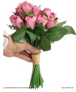 دسته گل مصنوعی غنچه رز صورتی