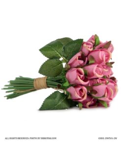 دسته گل مصنوعی غنچه رز صورتی