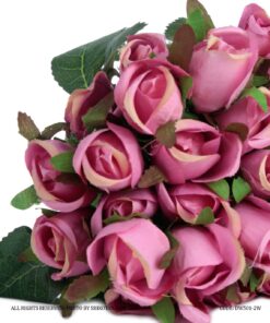 دسته گل مصنوعی غنچه رز صورتی