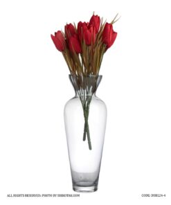 گلدان شیشه ای دودی رومیزی مدل ایکیا