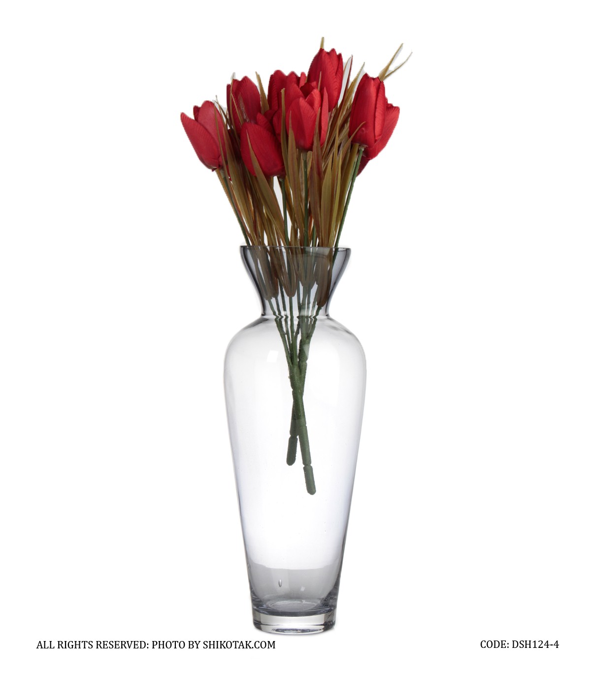 گلدان شیشه ای دودی رومیزی مدل ایکیا