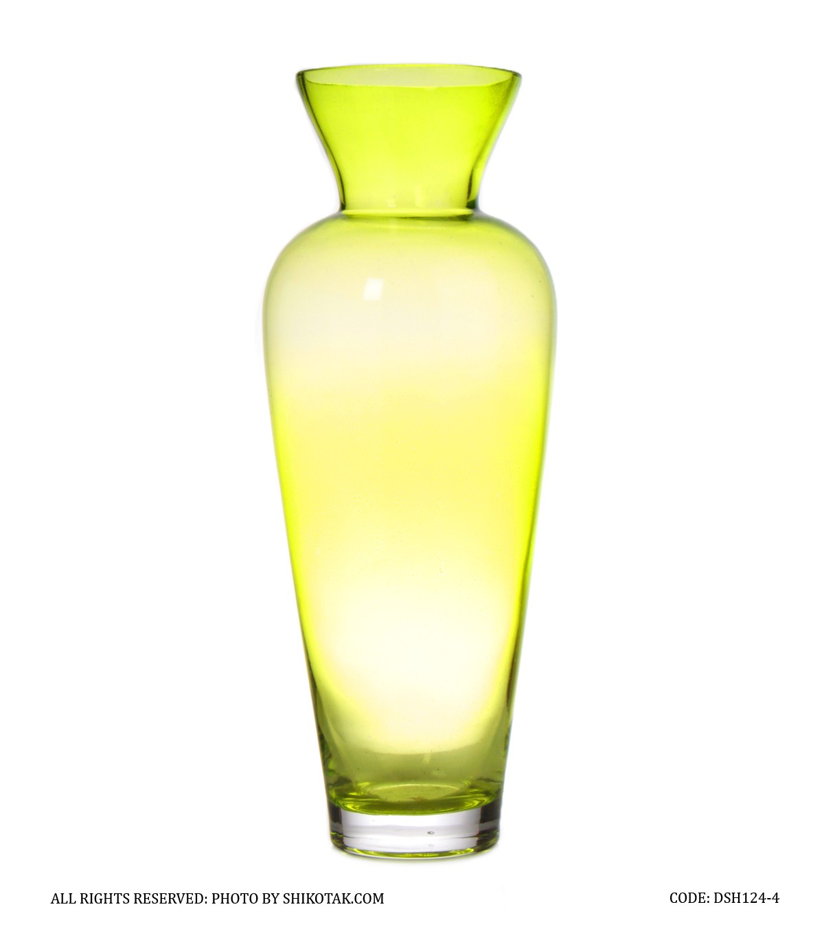 گلدان شیشه ای بدون پایه مدل سبز فسفری