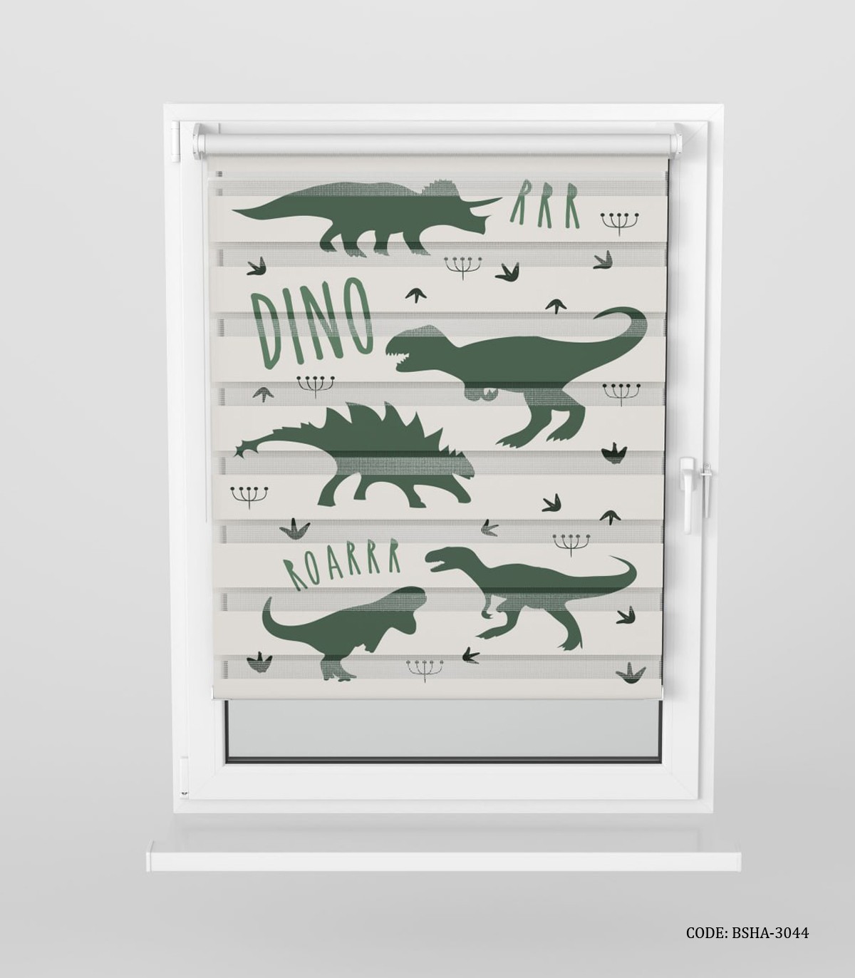 پرده زبرا اتاق کودک پسرانه طرح دایناسور مدل Happy Dino