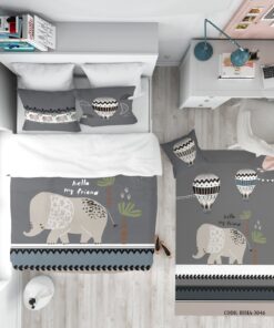 روتختی کودک پسرانه 4 تکه طرح فیل مدل hello my friend