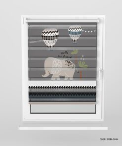 پرده زبرا اتاق کودک پسرانه طرح فیل مدل hello my friend