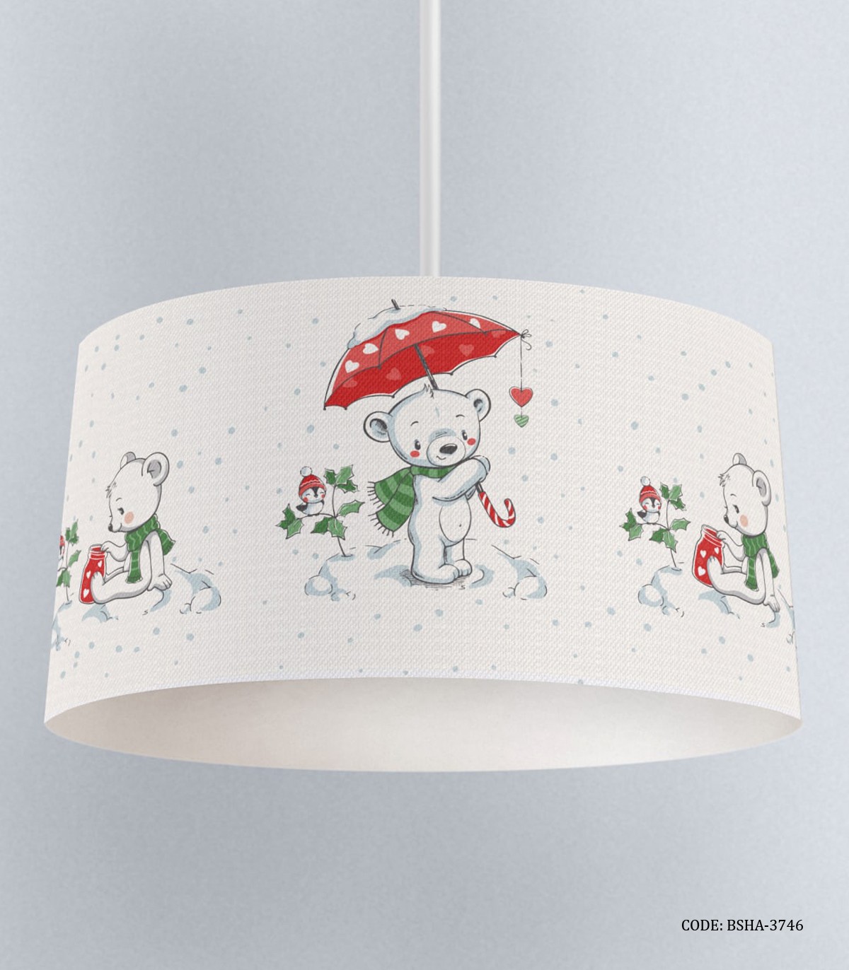 لوستر اتاق کودک پسرانه طرح خرس سفید مدل White Bear