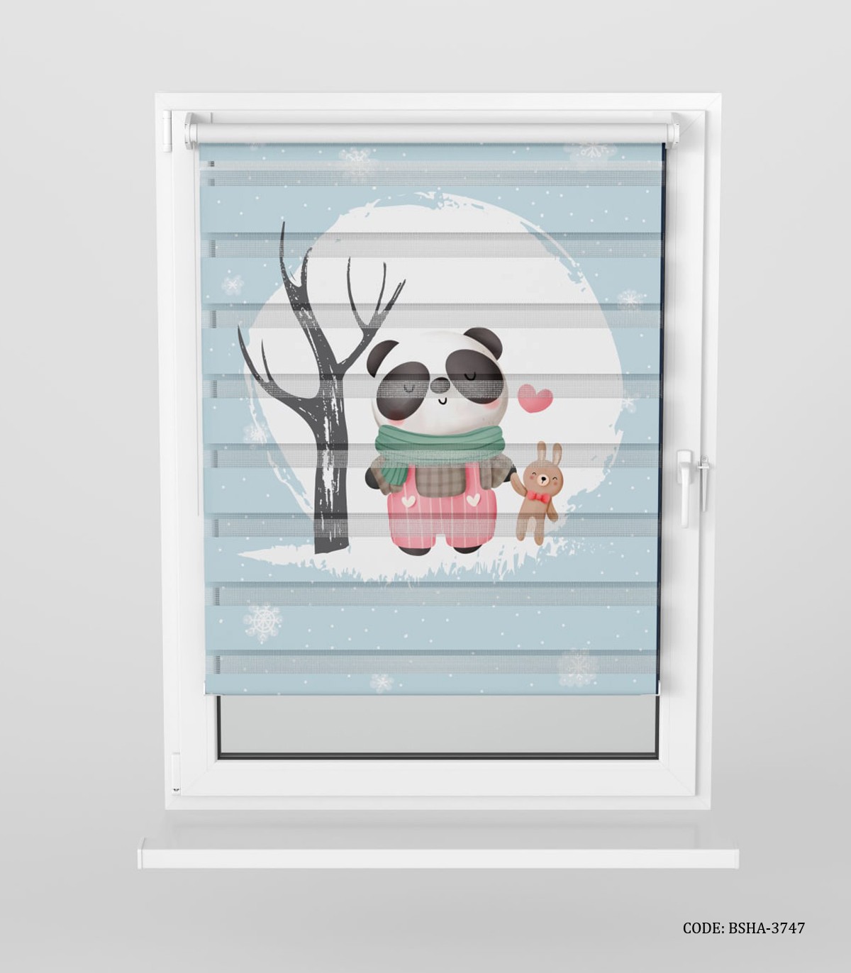 پرده زبرا اتاق کودک پسرانه طرح پاندا مدل Sweet Panda