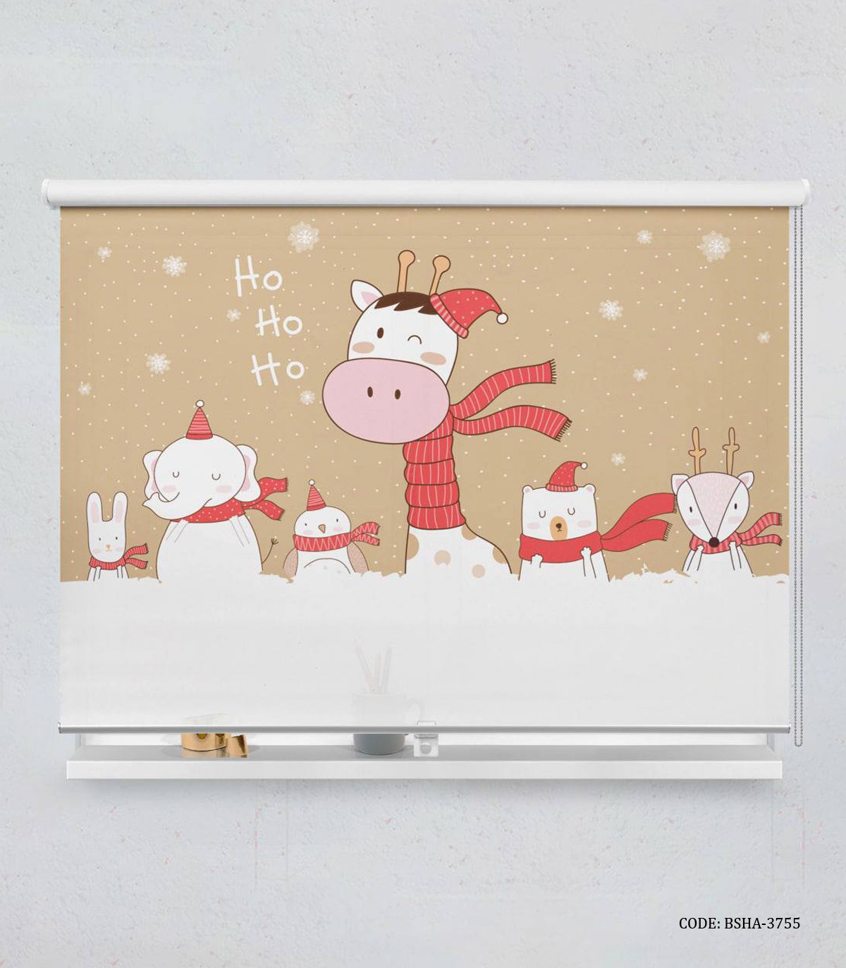 پرده شید اتاق کودک پسرانه طرح زرافه مدل Winter